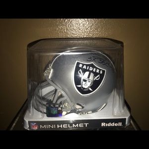 Raider mini helmet signed